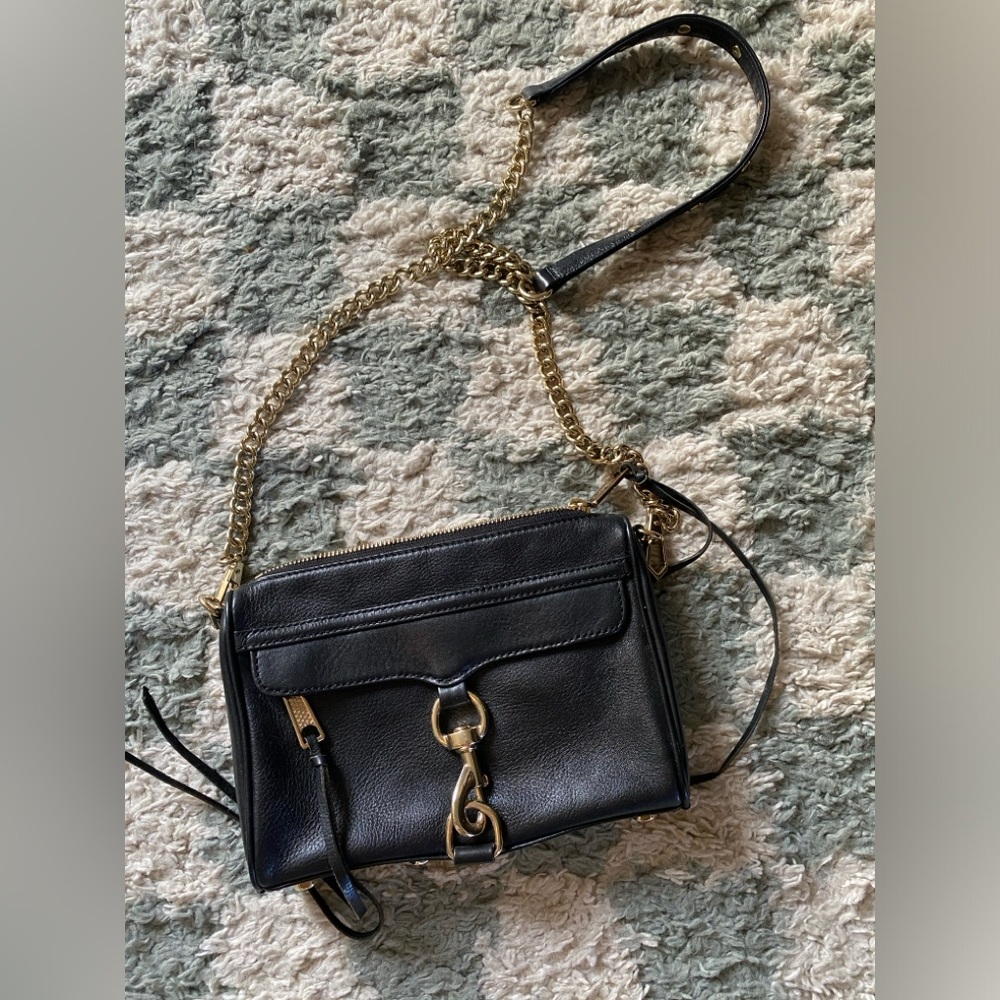 Black Leather Crossbody Bag